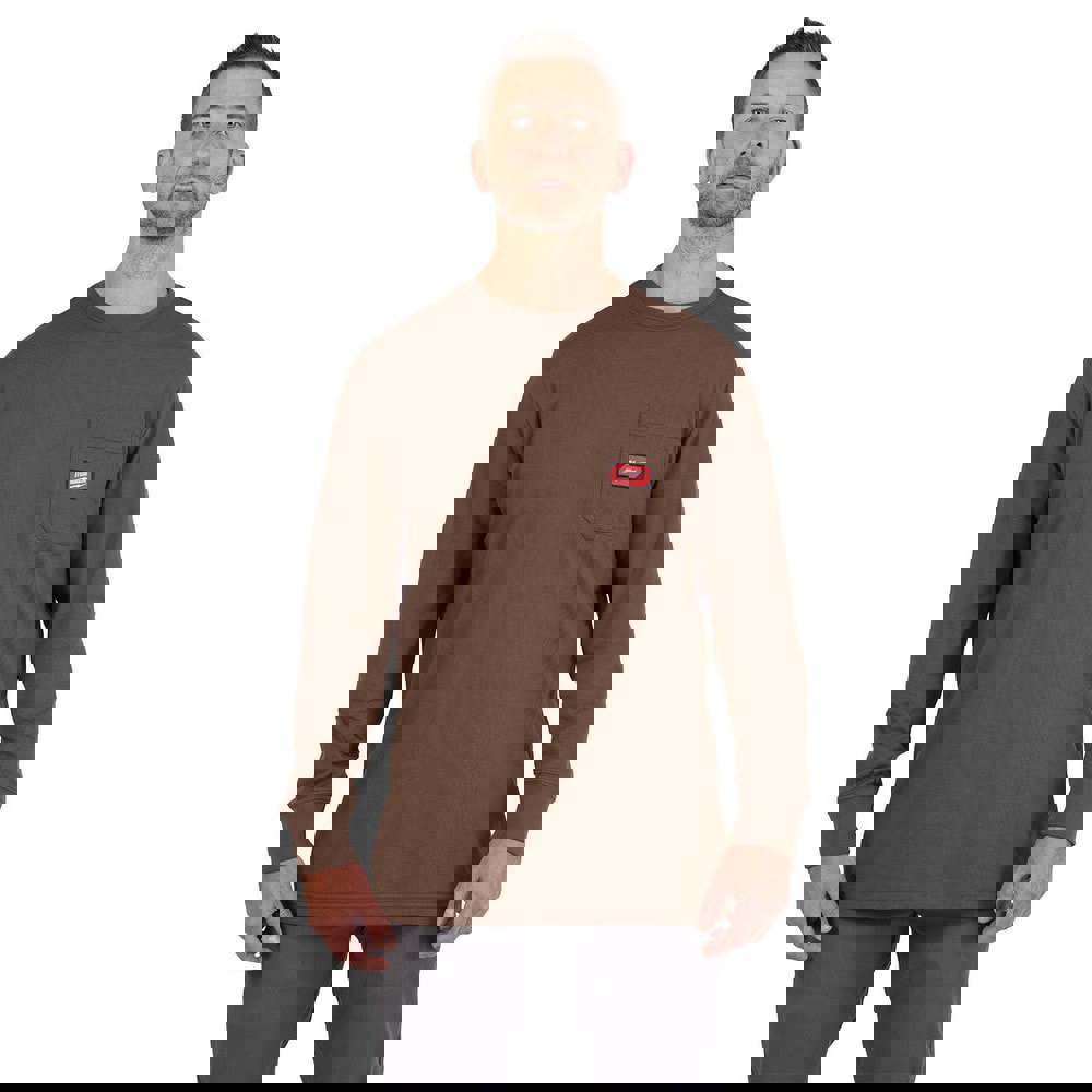 Shirts; Garment Style: Long Sleeve ; Garment Type: General Purpose ; Size: Large ; Color: Brown ; Material: Cotton; Polyester ; Chest Size (Inch): 42 to 44